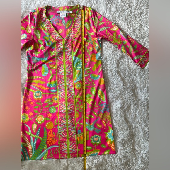 Gretchen Scott Designs Pink and Green Floral Dress - Picture 4 of 8